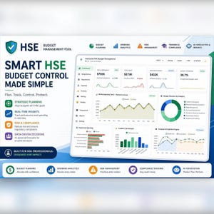 Strumento di monitoraggio del budget per la sicurezza, dashboard di confronto tra budget HSE e costi effettivi con report su spese, formazione e costi degli incidenti, app offline.