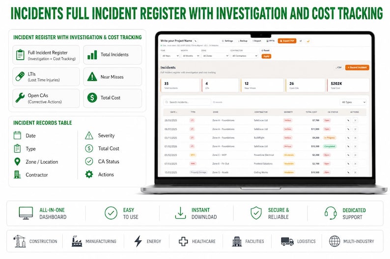 HSE Dashboard – Health and Safety Management System Aligned with ISO 45001 & OSHA Bild 6