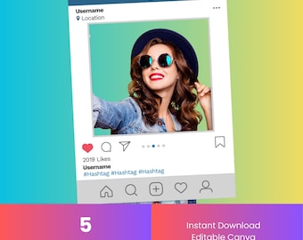 Editable Selfie Frame Templates: Instagram Photo Booth, Events (Canva, A2/A1/A0, Digital Download)