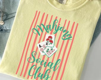 Mahjong Social Club Shirt, Comfort Colors® Mahjong Shirt, lustiges Mahjong Geschenk, Mahjong Kleidung, Mahj Shirt, Spielnacht Tee