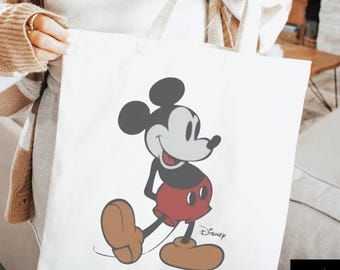 Mickey Mouse Tote Bag, Retro Mickey Mouse Bag, Reusable Canvas Tote, Gift for Disney Lovers, Disney Kids Tote Bag