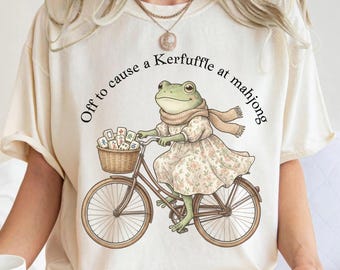 Komm raus damit Mahjong Shirt, Comfort Colors® Frosch Mahjong Langarm T-Shirt, lustiges Mahjong Geschenk