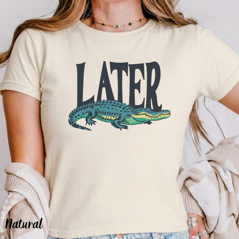 Later Gator Vintage Shirt, Spaghetti Strap Tank, 90s Y2K Baby Tee, Retro Style Cropped T-Shirt, Funky Fashion Statement Shirt, Trendy Crops image 10
