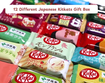 12 Japanese KitKats Chocolate Assortment | Unique Flavors, Gift Box, With Card and Keepsake
