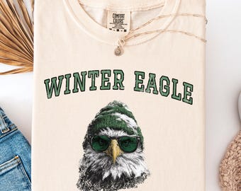 Winter Eagle T-shirt, Funny Eagle With Sunglasses Design East Coast Streetwear