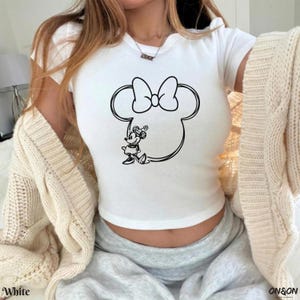Vintage Minnie Mouse Baby Tee - Bella Canvas Retro Disneyland Crop Top image 2