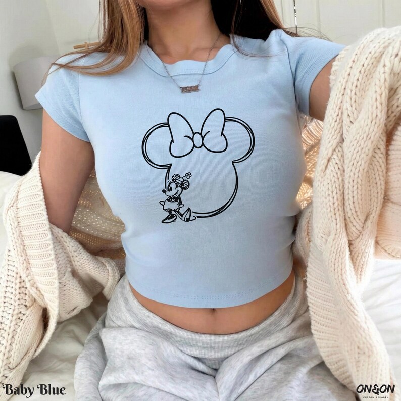 Vintage Minnie Mouse Baby Tee - Bella Canvas Retro Disneyland Crop Top image 5