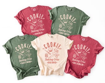 Custom Cookie Crew Shirt, Comfort Colors, Matching Family Christmas Shirts, Christmas Baking Shirt, Family Group Christmas Shirt