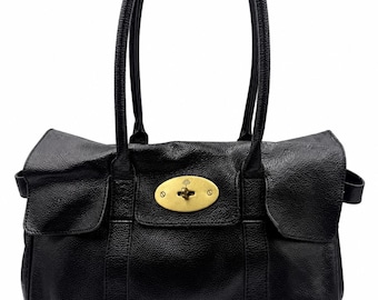 Vintage Mulberry Croc Embossed Leather Birkin Mini Doctor's Bag