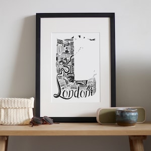 Best of London  - Framed London print - London poster - London Art - Typographic Print - London illustration - letter art - wall art