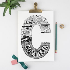 Ungerahmter Cumbria Print - Cumbria Poster - Cumbria Kunst - Schulabschluss Geschenk - Geschenk für Sie - Cumbria Poster