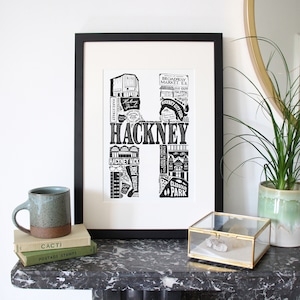 Best of Hackney - Framed Hackney print - London poster - London Art - Typographic Print - London illustration - East London poster