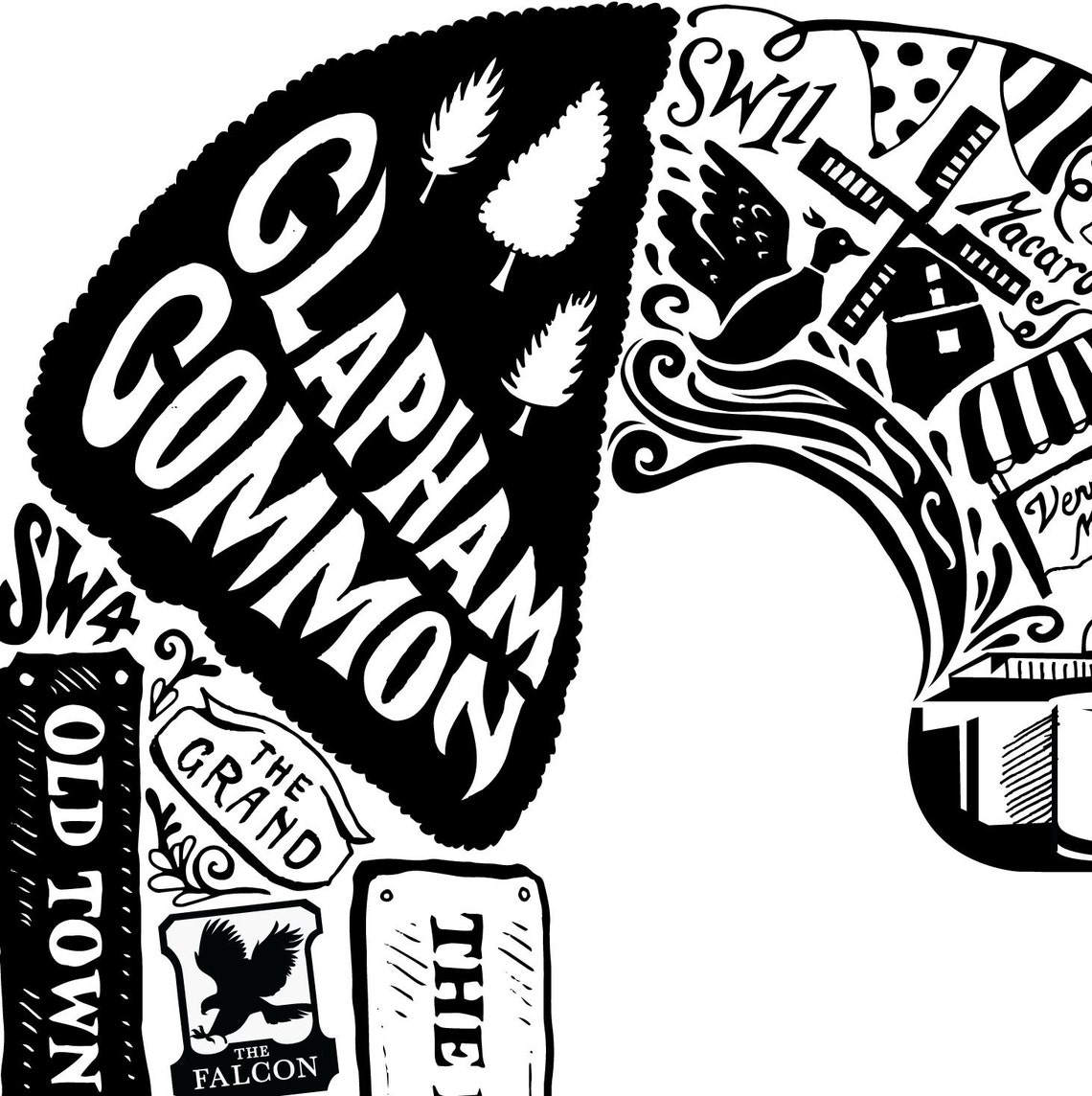 Best of Clapham London Print London Poster London Art Etsy