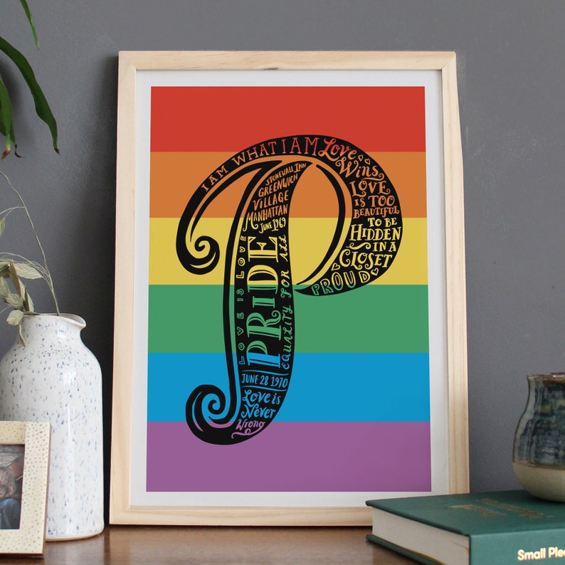 Pride poster Pride art Pride print Love is Love Proud Pride in the UK Pride flag Pride artwork graduation gift UK image 5