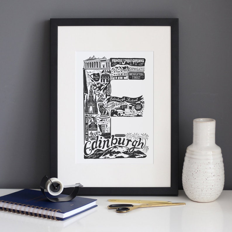 Edinburgh unframed Print Birthday Gift UK Edinburgh poster Etsy