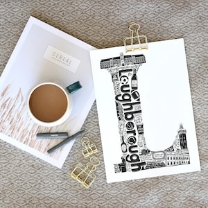 Loughborough unframed Print- Loughborough Gift- Loughborough University- University Gift Ideas - Housewarming gift - Anniversary paper gift