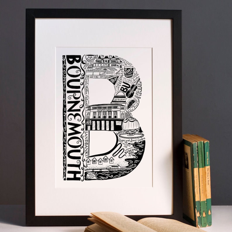 housewarming gift Bournemouth Gift Bournemouth unframed Print University Gift Ideas Birthday Gift UK Birthday Gift UK