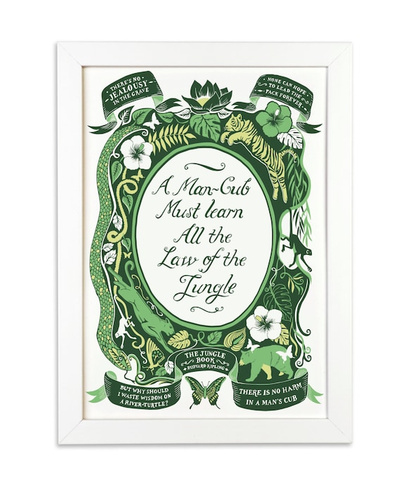 jungle book famous quotes print nursery print nursery etsy norway