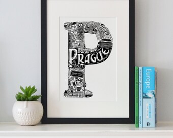 Praagse print - Print | Kaart | Kunstdruk | Kaart Kunst | Wanddecoratie | Affiche | Praag | Praagse kunst | Praagse inrichting | Wall Art-cadeau voor zus