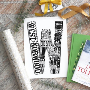 West Norwood Print - West Norwood Poster - West Norwood Kunst - Ungerahmter Druck - London Geschenk - Geschenk zur Wohnungserwärmung - South London