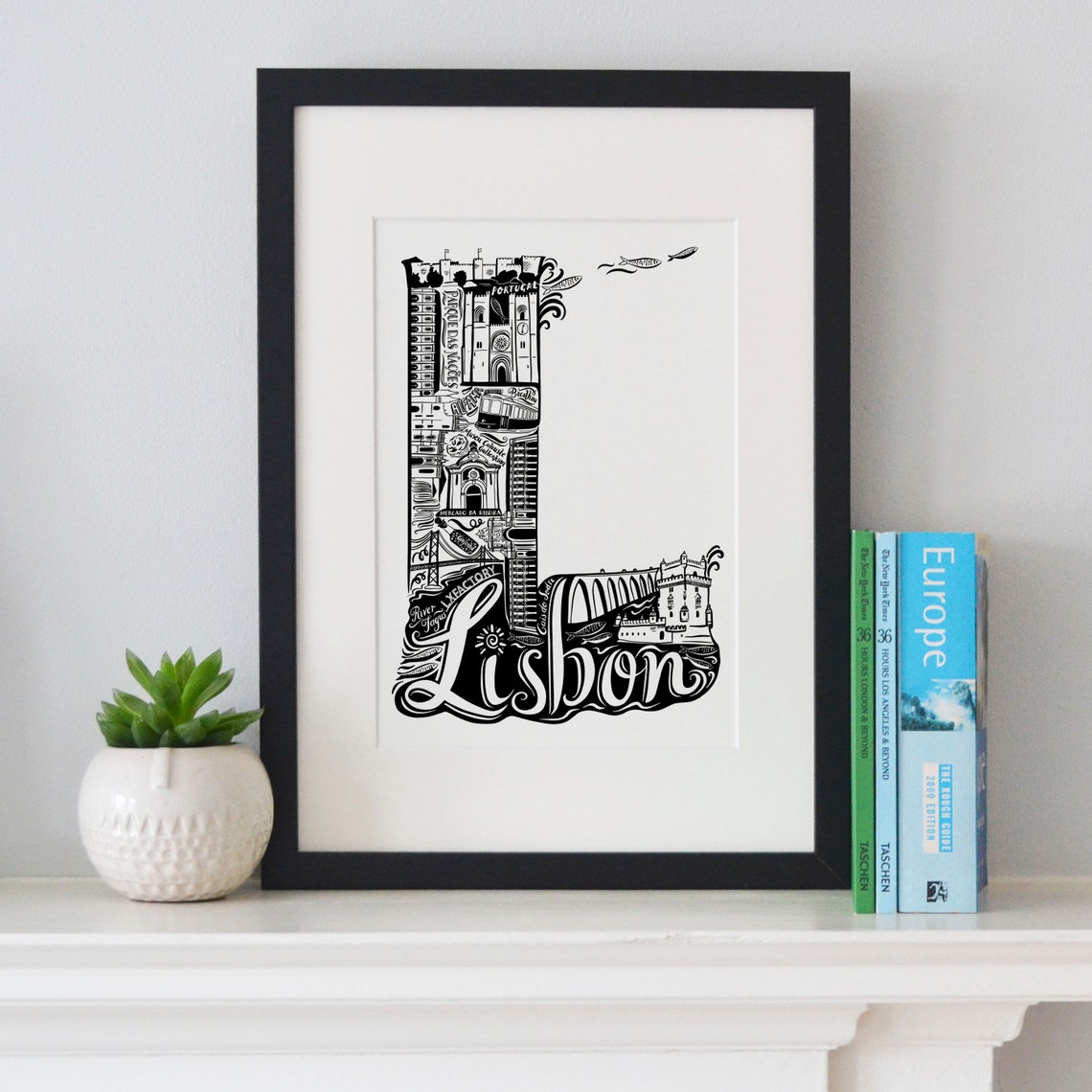 Lisbon Print - Lisbon Poster - Lisbon Art - Lisbon Gift - Engagement ...