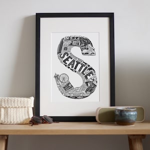 Seattle Print - Seattle Poster - Jubiläumspapier Geschenk - Seattle Art - Seattle Karte - Reiseposter - Seattle Geschenk - Verlobungsgeschenk