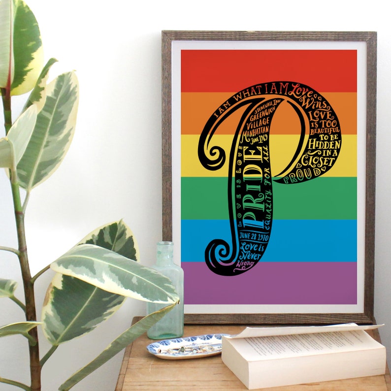 Pride poster Pride art Pride print Love is Love Proud Pride in the UK Pride flag Pride artwork graduation gift UK image 1