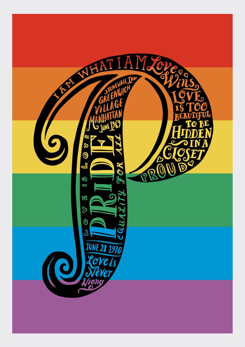 Pride poster Pride art Pride print Love is Love Proud Pride in the UK Pride flag Pride artwork graduation gift UK image 2