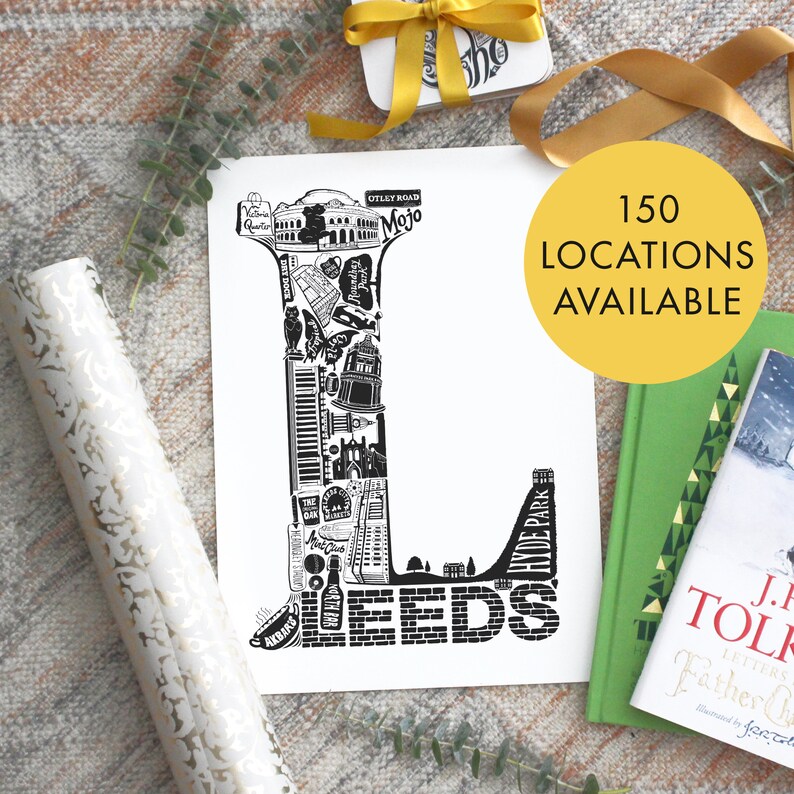 Leeds Unframed Print Leeds Gift University of Leeds Leeds Etsy UK
