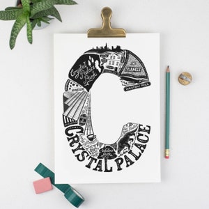 Crystal Palace print - Crystal Palace gift - Unframed Crystal Palace poster - London Art - Typographic Print - type print- South London gift