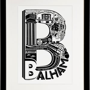 Best of Balham London print London Art Typographic Print London illustration letter art South London Mothers day gift UK image 2