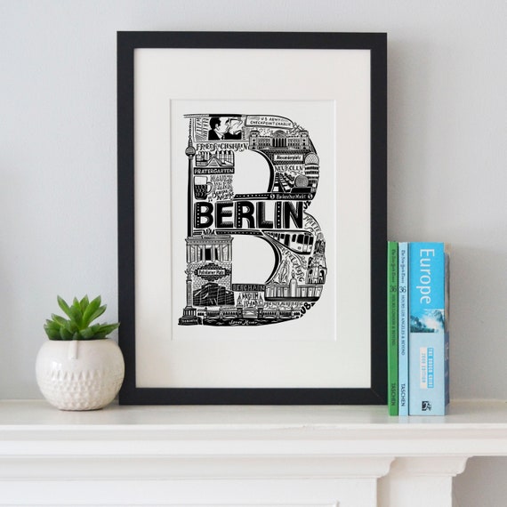 Berlin print - Berlin poster - Berlin wall art - Berlin gift - Anniversary paper gift - housewarming gift - European Gifts - Germany poster