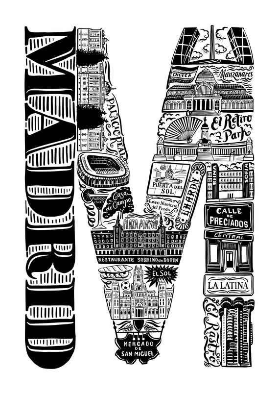 Madrid Print - Spain Print - Madrid Poster - Madrid Gift