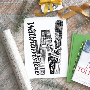 Ungerahmter Walthamstow Druck - Walthamstow Kunst- Walthamstow Geschenk - Jahrestagspapier Geschenk - Geschenk für Großmutter - Geschenk für Partner