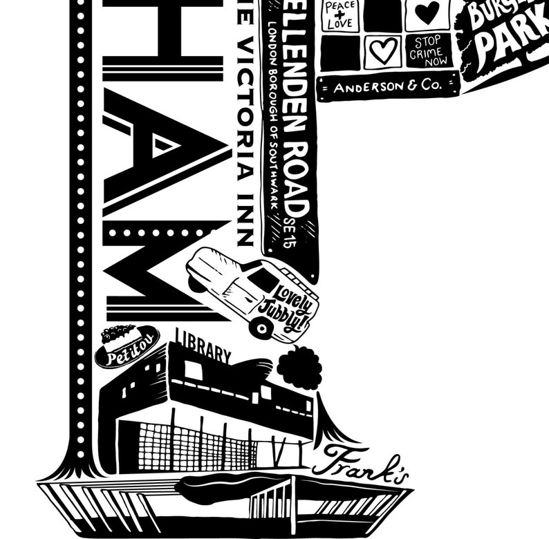 Best of Peckham London Print London Poster London Art Etsy