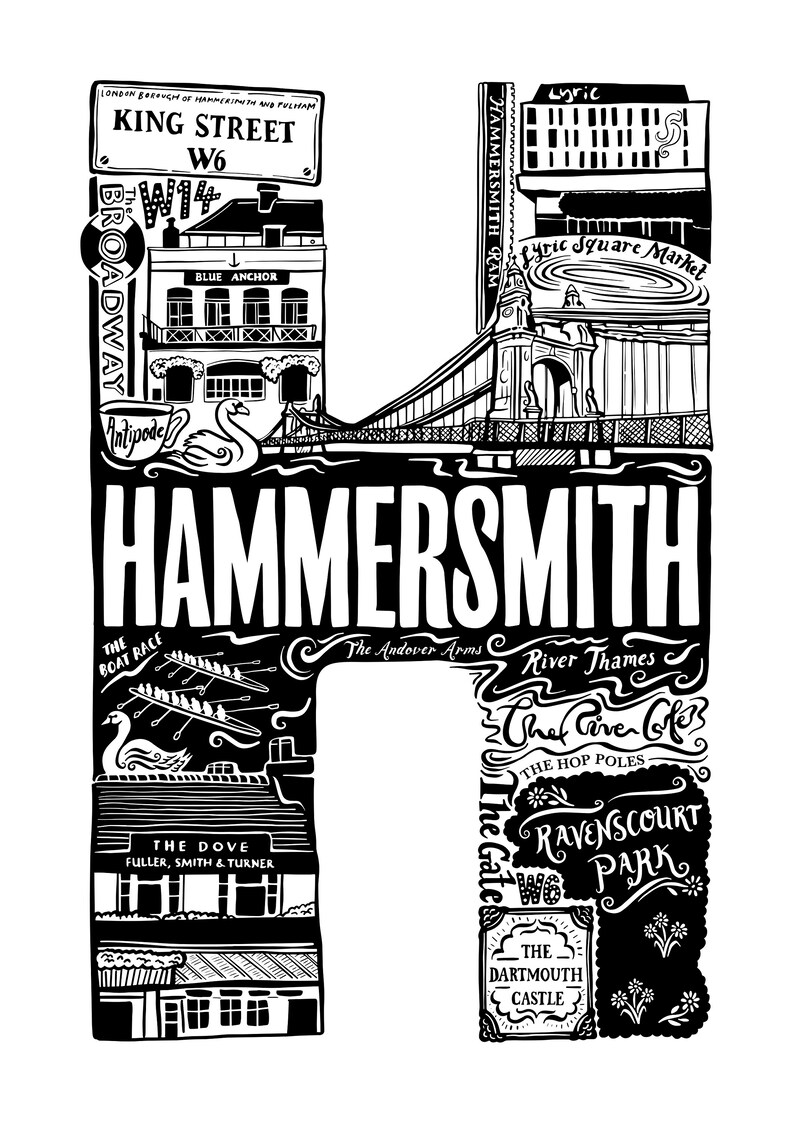 Best of Hammersmith Print Housewarming Gift for Hammersmith Etsy