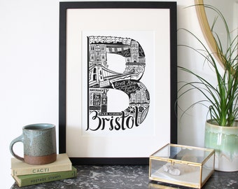 Bristol Print- graduation gift- Bristol Gift- Bristol poster -Anniversary paper gift - Bristol art - Housewarming gift - Bristol wall art