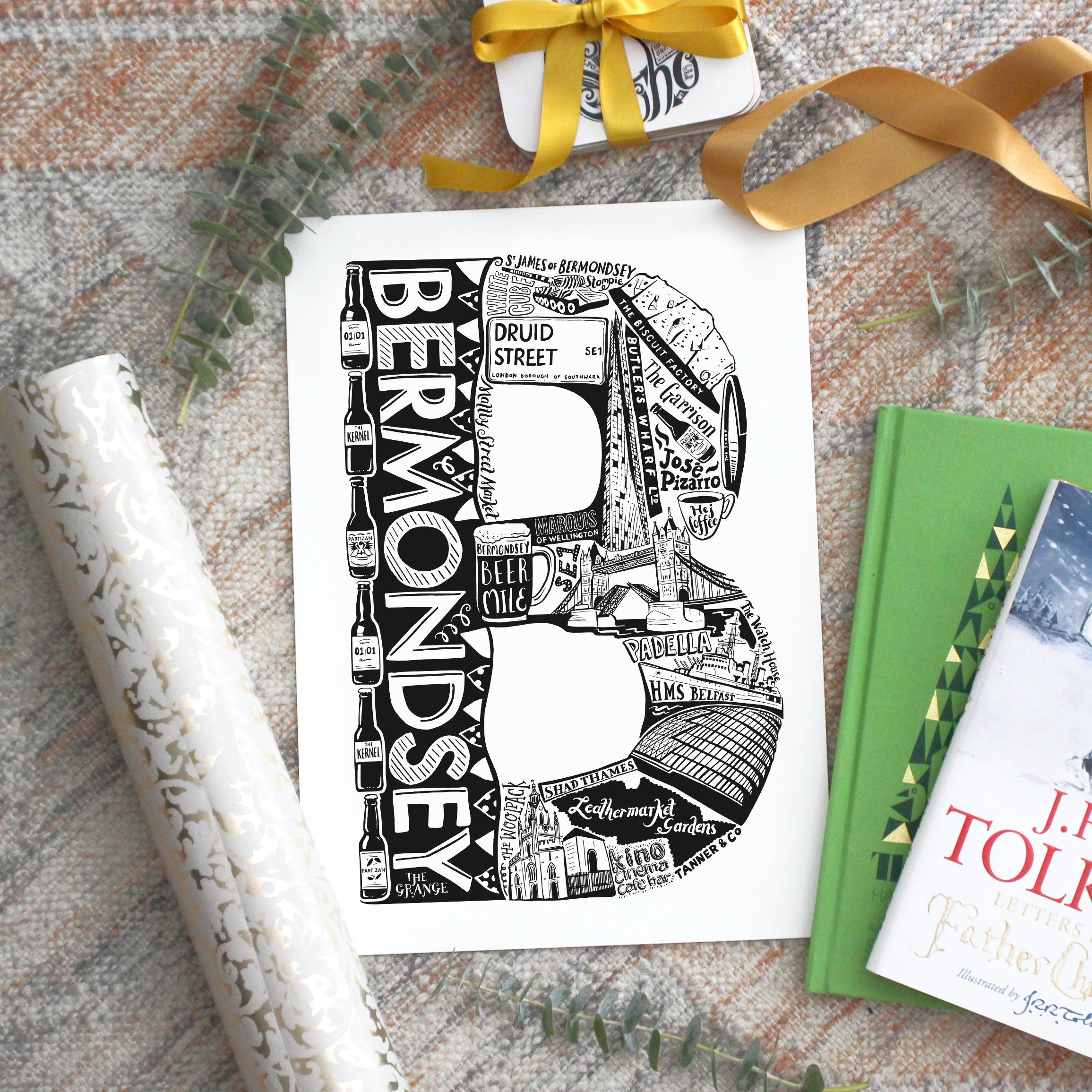 Bermondsey print -  Bermondsey wall art - London graduation gift UK - Housewarming gift  - Bermondsey poster - Gift for him