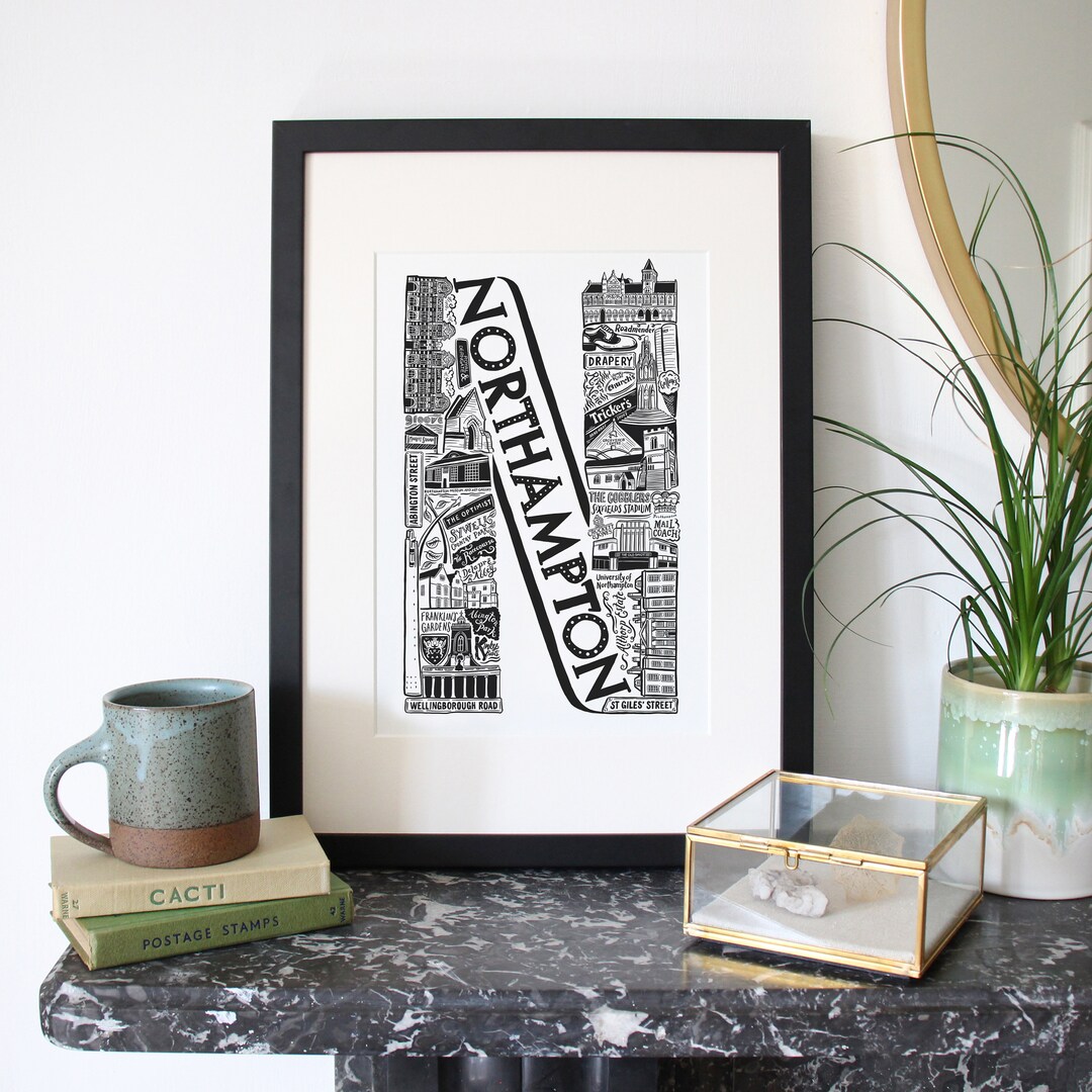 Northampton Framed Print Northampton poster Northampton art Northampton