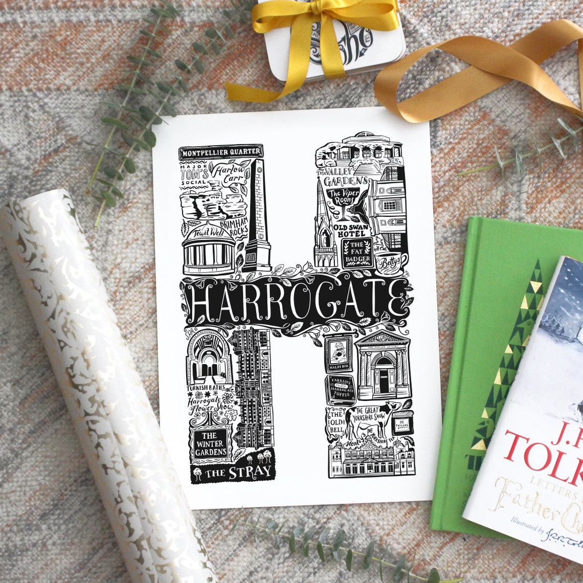 Harrogate print Harrogate Gift Housewarming present Etsy