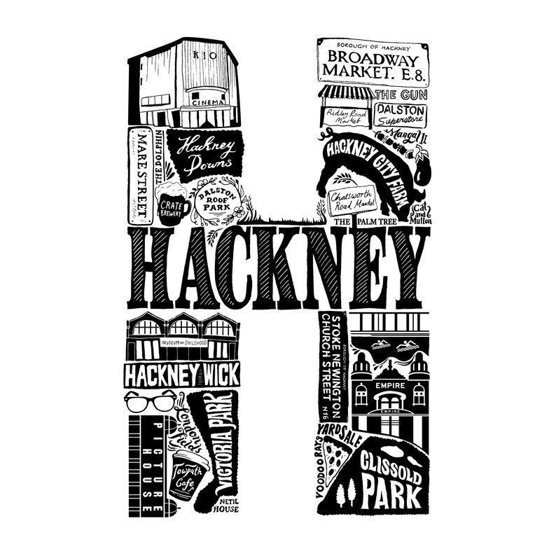 Hackney Style Best of Hackney - Framed Hackney Print - London Poster - London Art ...