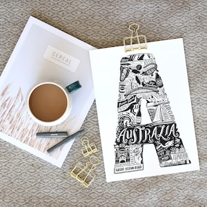 Australisches Poster - Australisches Geschenk - Australisches Geschenk - Australien Karte - Australisches Geschenk - Jubiläumspapier Geschenk