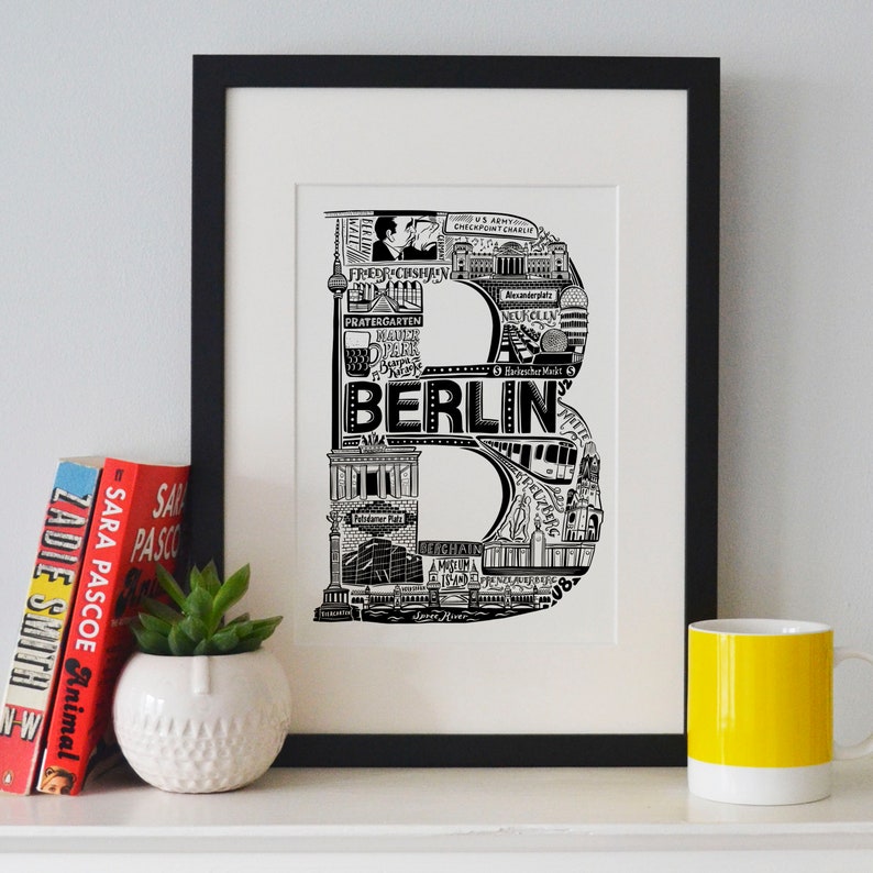 Berlin print - Berlin poster - Berlin wall art - Berlin gift - Anniversary paper gift - housewarming gift - European Gifts - Germany poster image 5