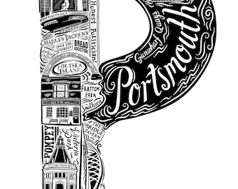 Portsmouth unframed Print- Portsmouth poster - Portsmouth art - Portsmouth Gift- University of Portsmouth - graduation gift for him
