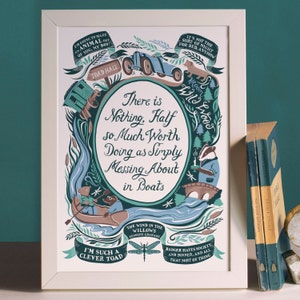 Wind In The Willows, Famous Quotes Print - Nursery print - Nursery decor - Childrens art - Childrens book- graduation gift UK