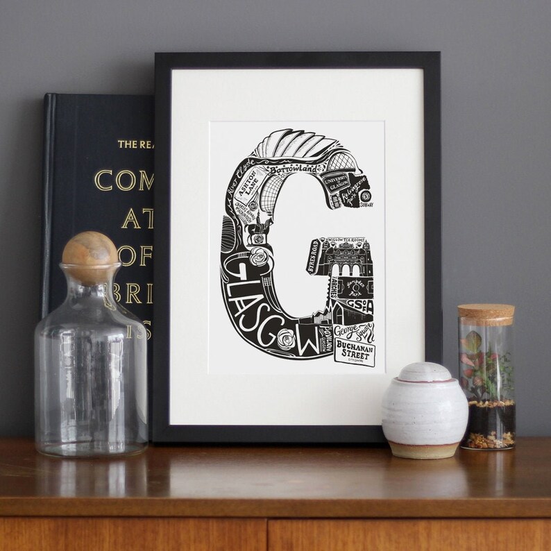 Glasgow Print Graduation Gift UK Glasgow University Etsy