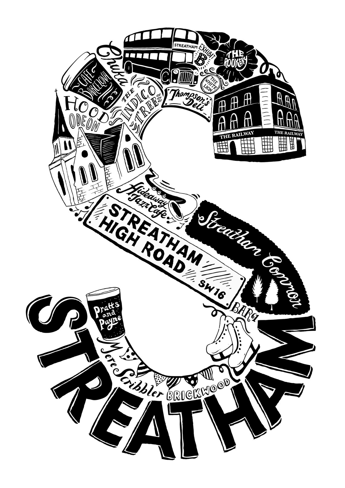 Best of Streatham London Print London Poster London Art Etsy