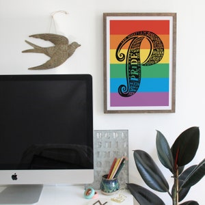 Pride poster Pride art Pride print Love is Love Proud Pride in the UK Pride flag Pride artwork graduation gift UK image 6