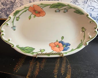 Oval Pickle/Relish Setving Playter by Villeroy and Bosh “Amapola”