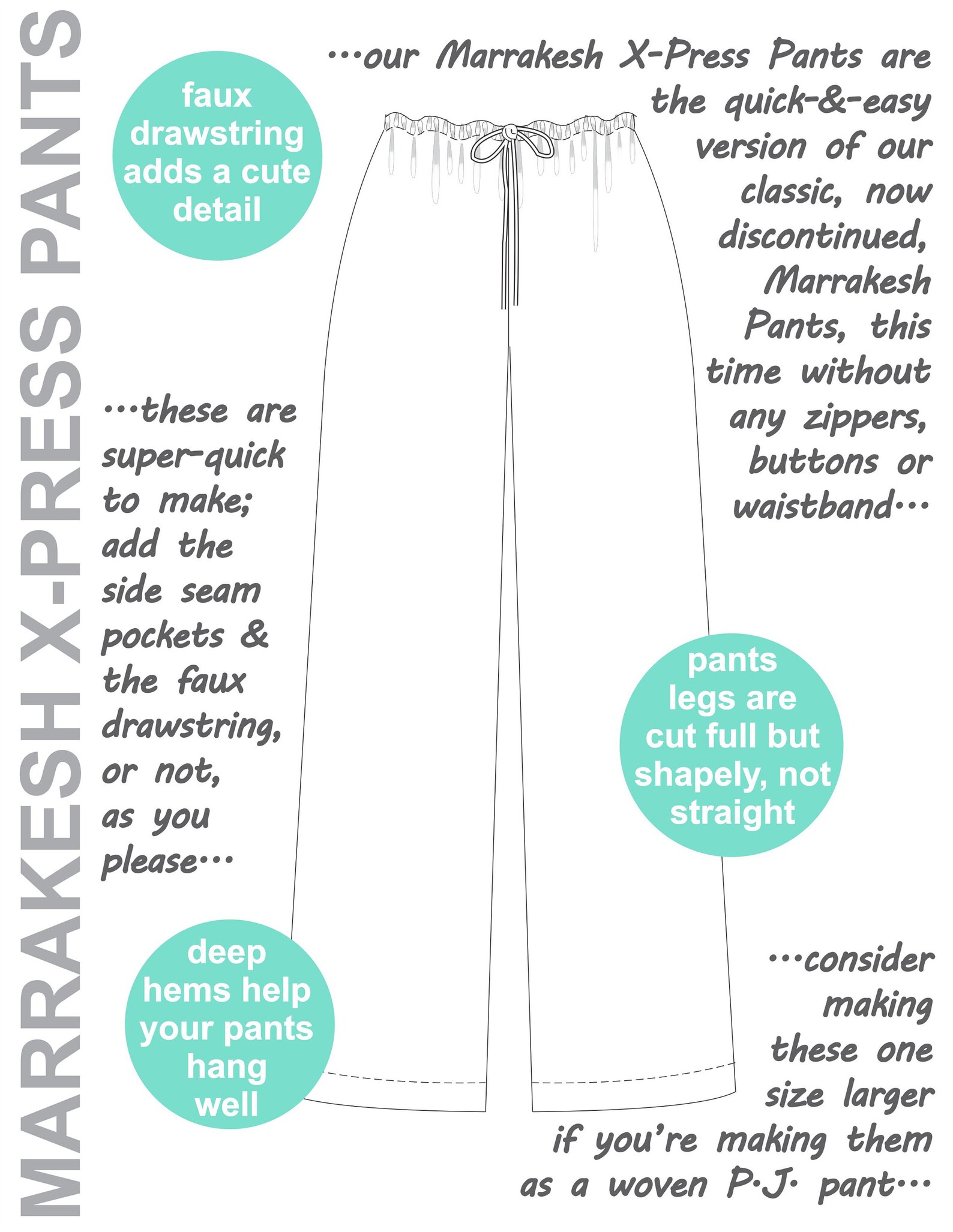 EASY BOHO Pants Sewing Pattern. Pullon Pants Pattern. Wide Etsy